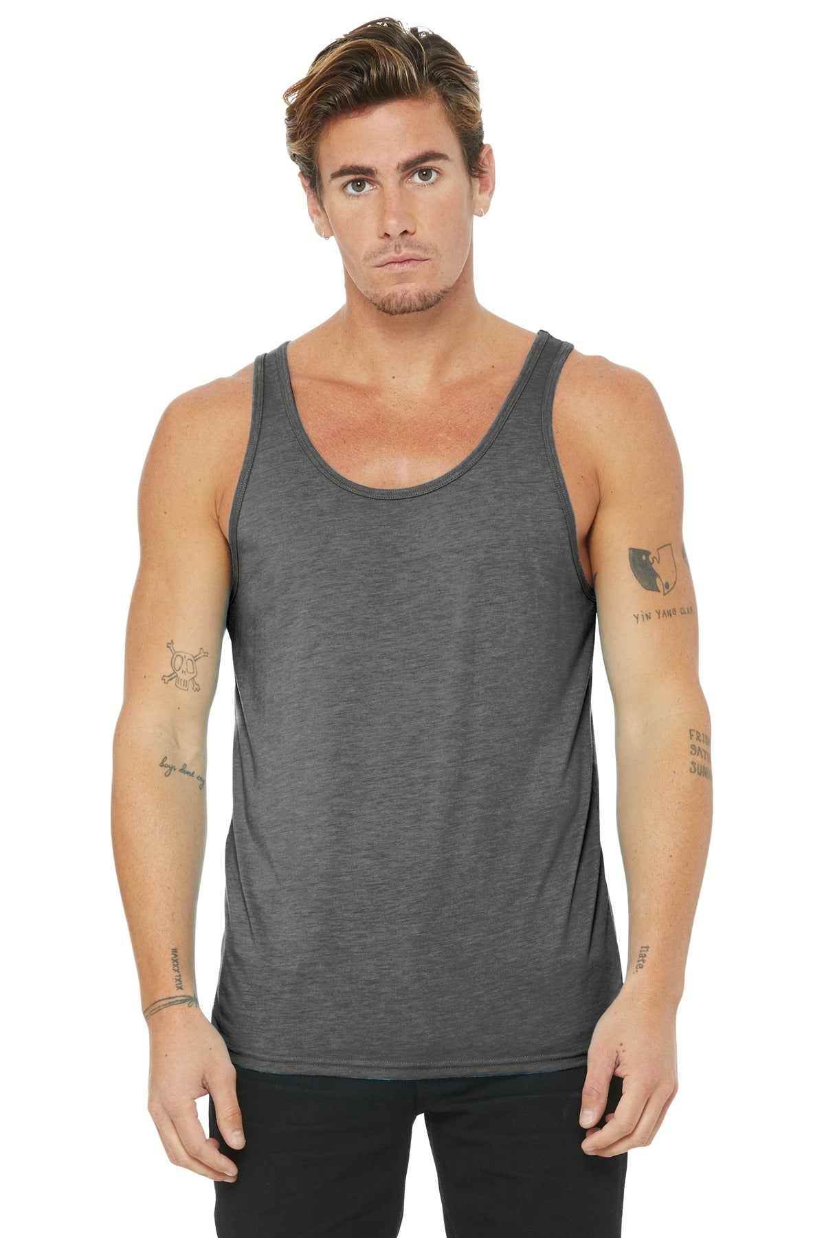 BELLA+CANVAS Unisex Jersey Tank. BC3480 - Grey Triblend - front