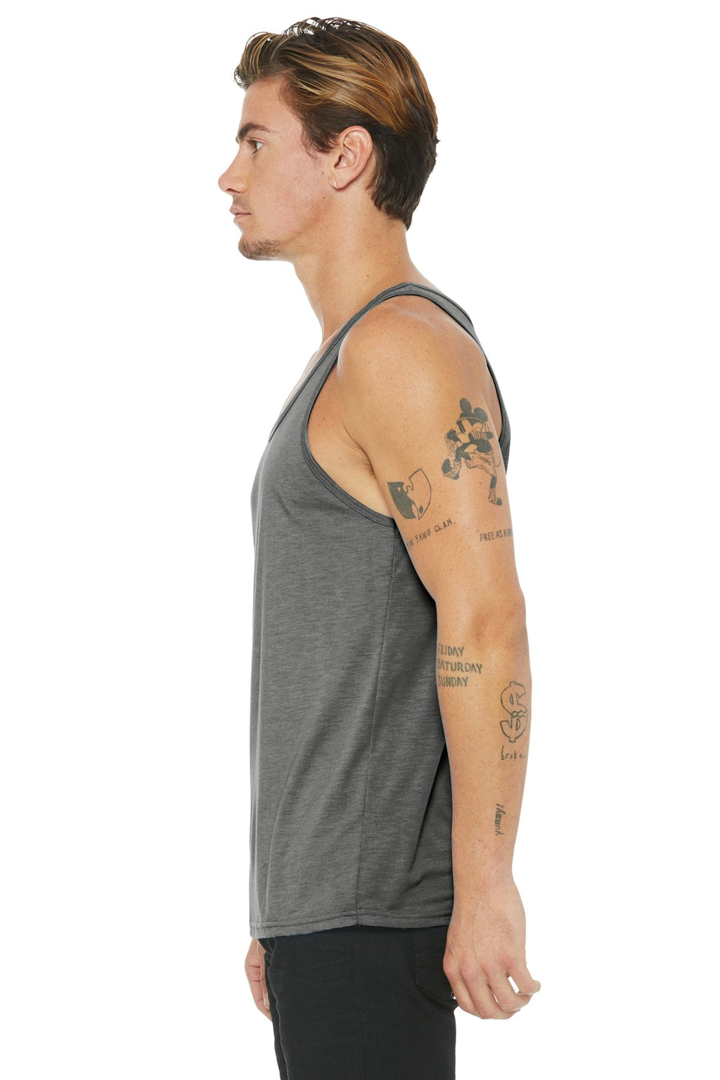 BELLA+CANVAS Unisex Jersey Tank. BC3480 - Grey Triblend - side