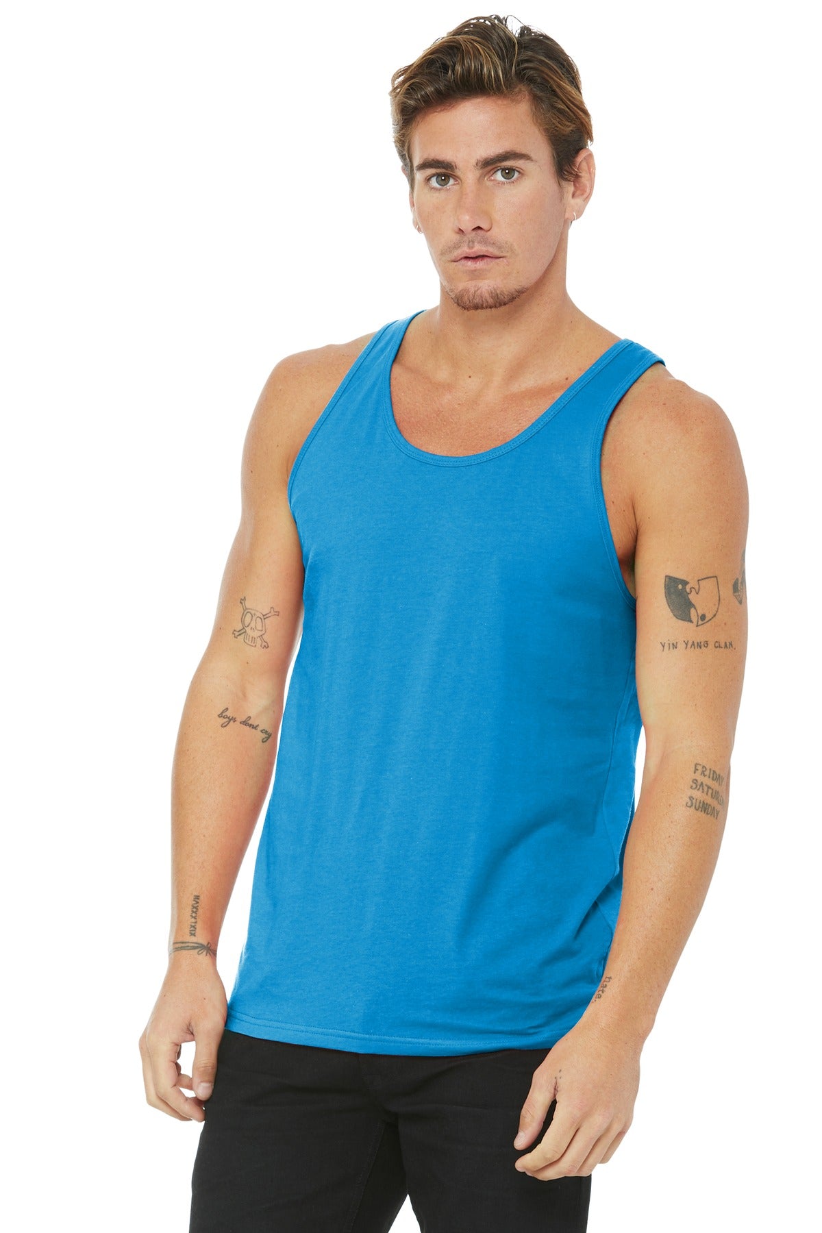 BELLA+CANVAS Unisex Jersey Tank. BC3480 - Neon Blue - front