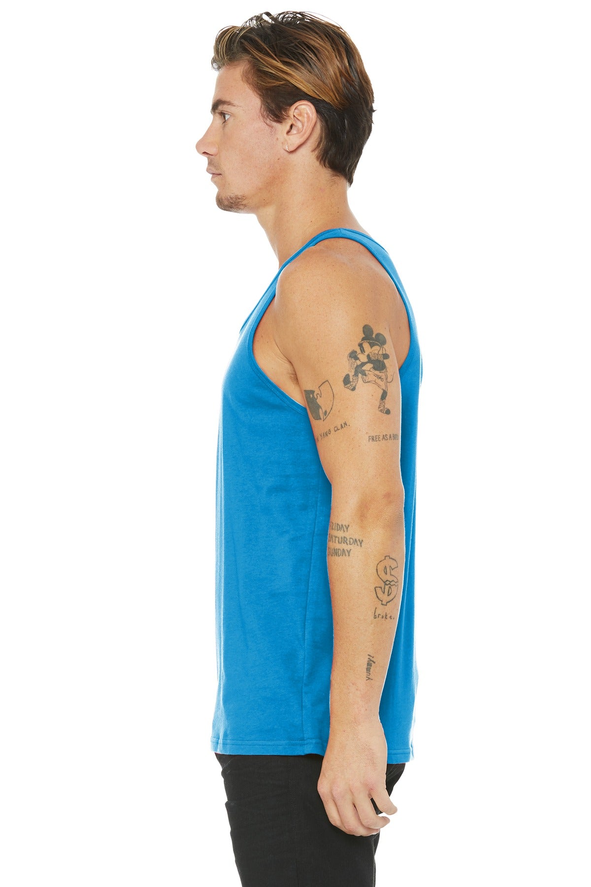 BELLA+CANVAS Unisex Jersey Tank. BC3480 - Neon Blue - side