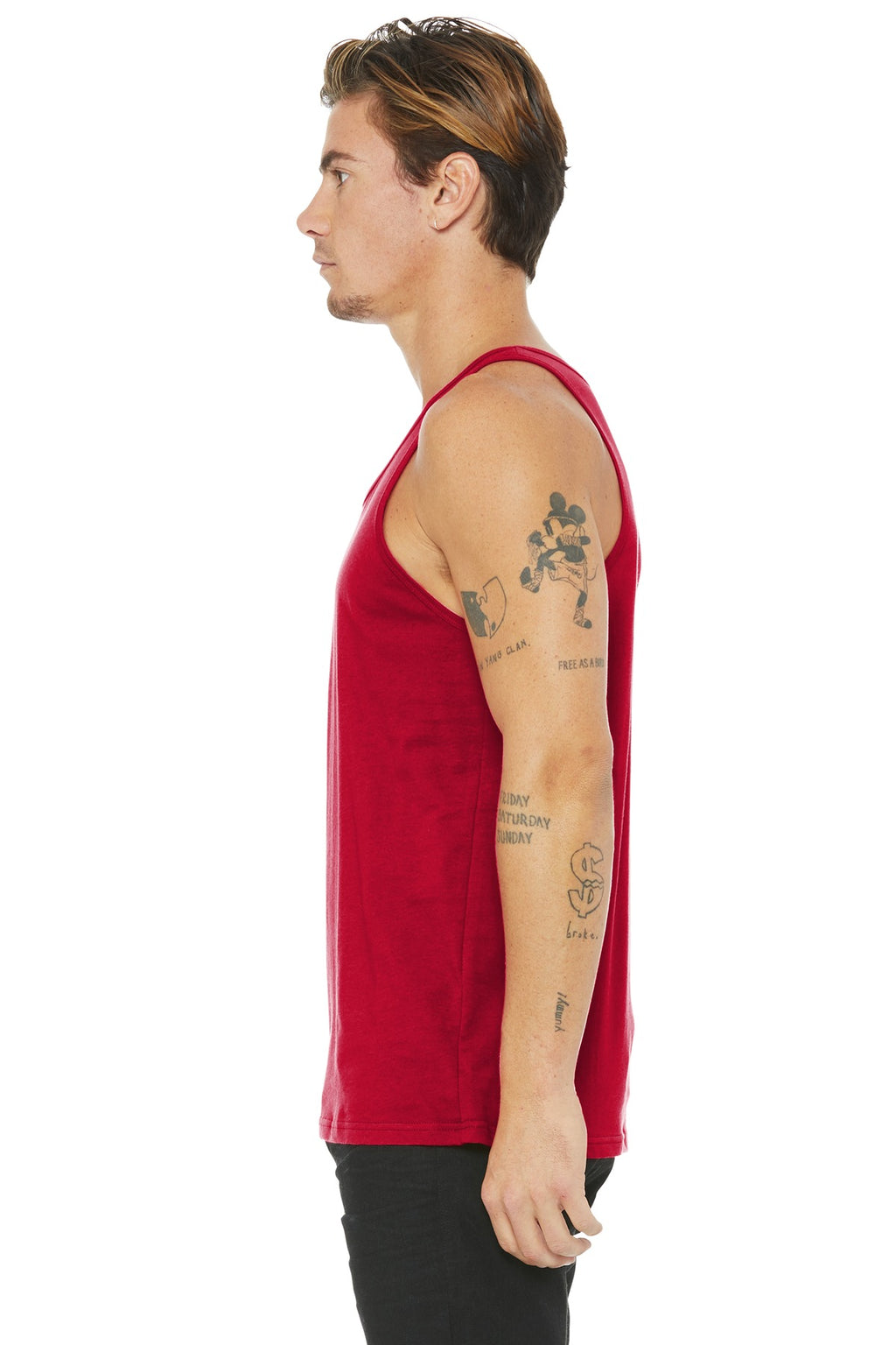 BELLA+CANVAS Unisex Jersey Tank. BC3480 - Red - side