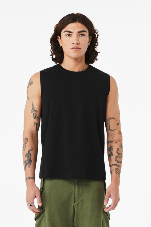 BELLA+CANVAS Unisex Jersey Muscle Tank BC3483 - Black - front