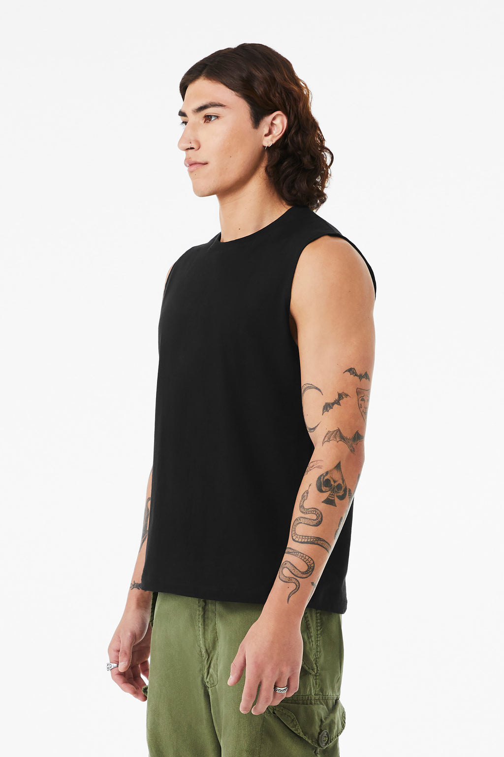 BELLA+CANVAS Unisex Jersey Muscle Tank BC3483 - Black - side