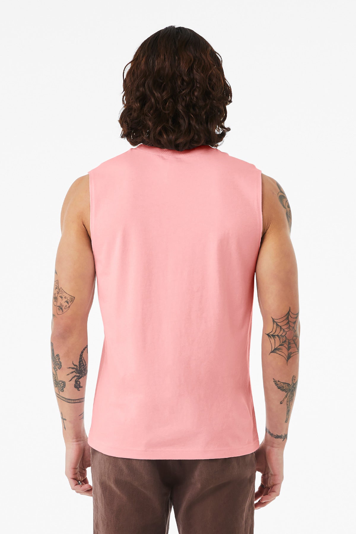 BELLA+CANVAS Unisex Jersey Muscle Tank BC3483 - Pink - back