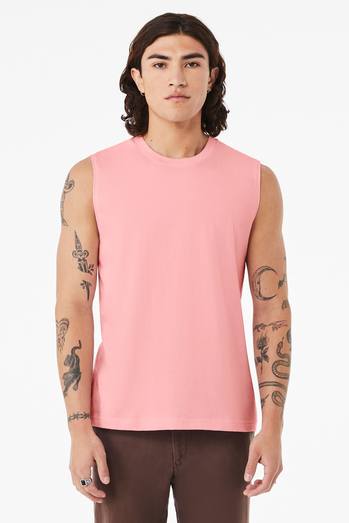 BELLA+CANVAS Unisex Jersey Muscle Tank BC3483 - Pink - front