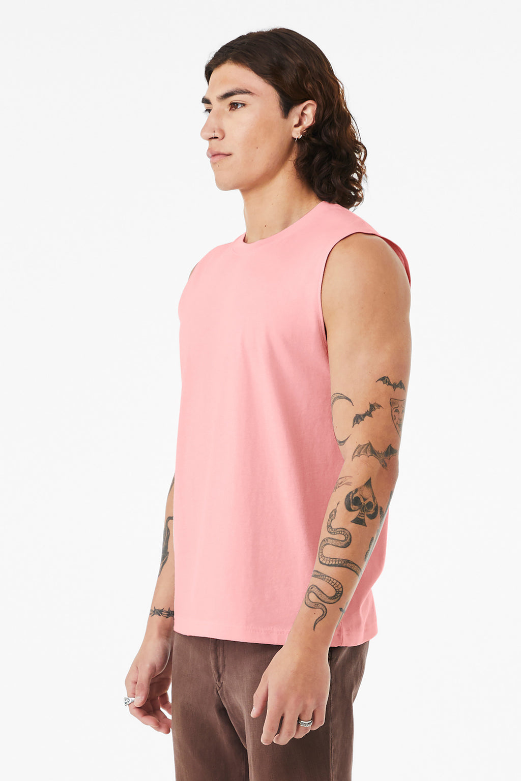 BELLA+CANVAS Unisex Jersey Muscle Tank BC3483 - Pink - side