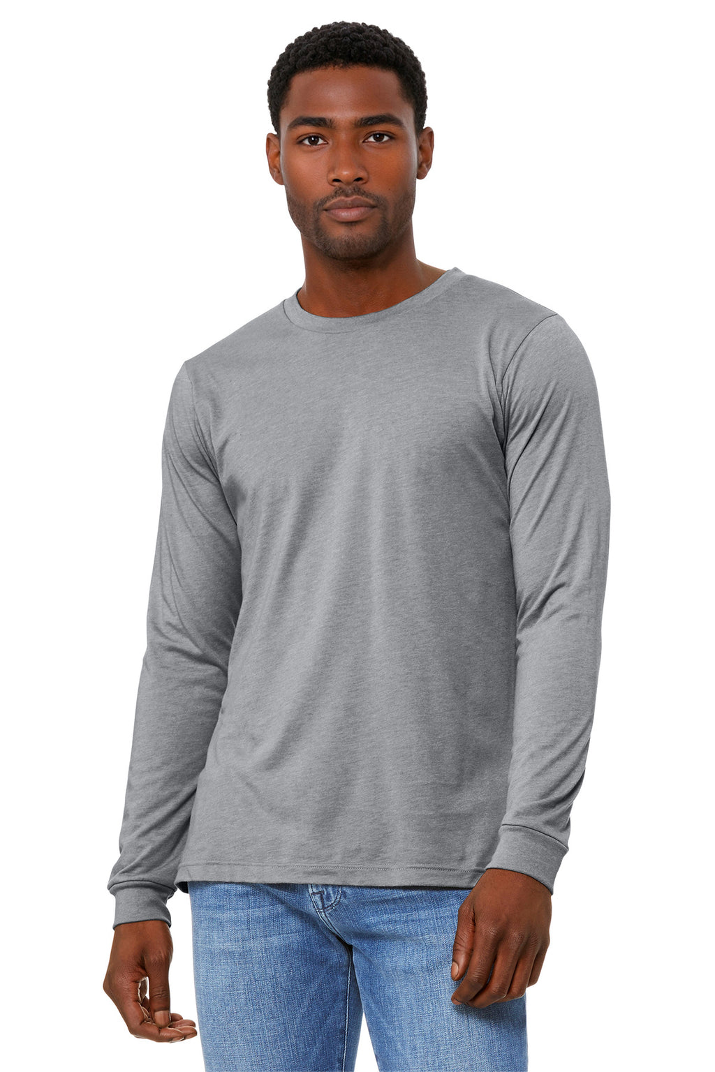 BELLA+CANVAS Unisex Heather CVC Long Sleeve Tee BC3501CVC - Athletic Heather - front