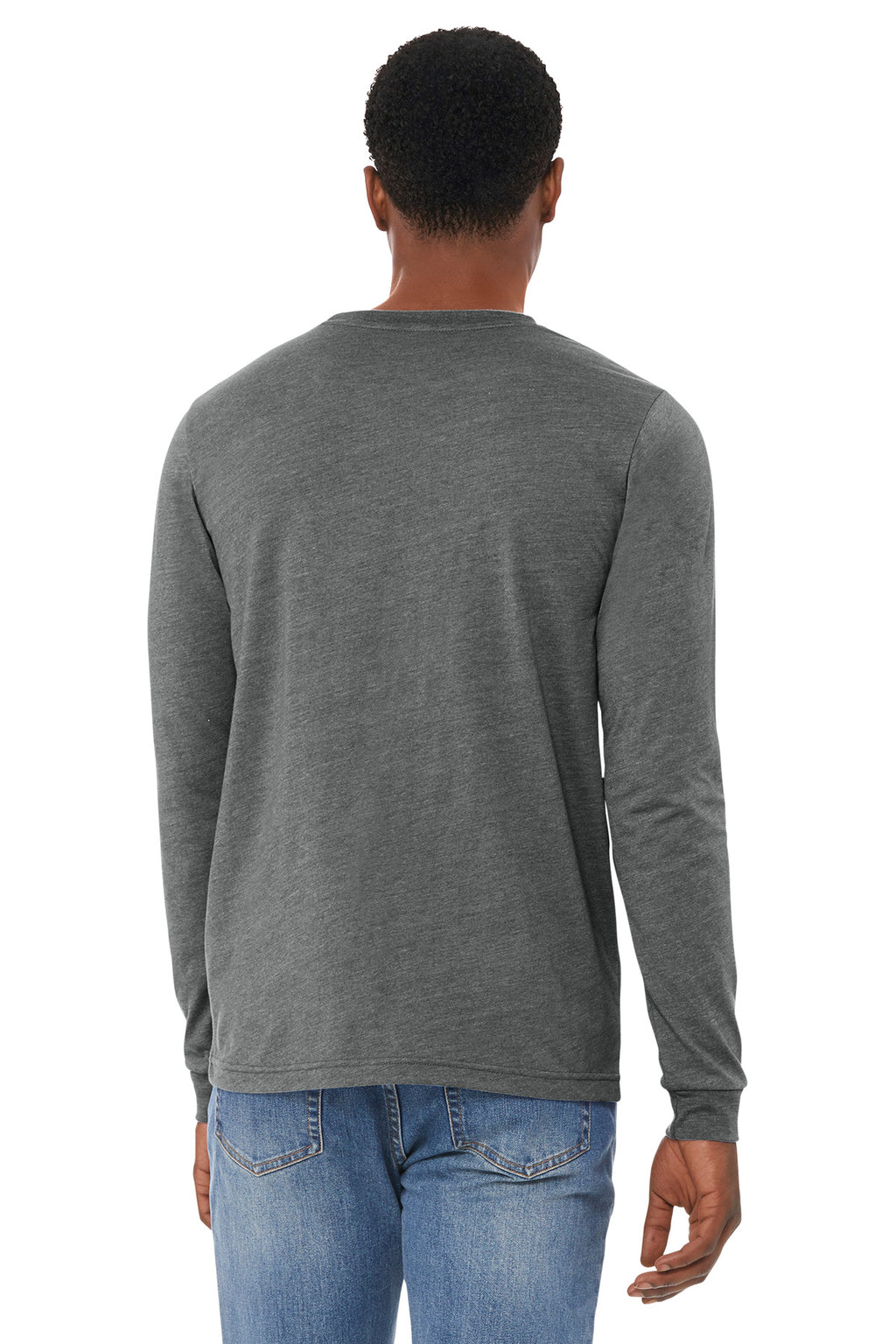BELLA+CANVAS Unisex Heather CVC Long Sleeve Tee BC3501CVC - Deep Heather - back
