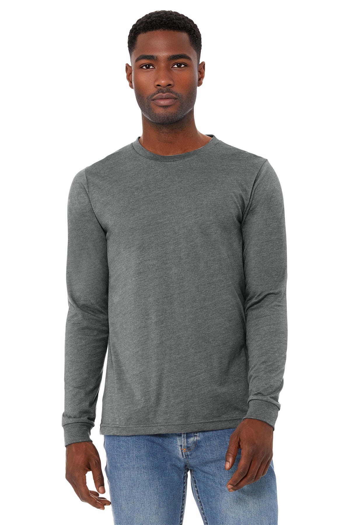 BELLA+CANVAS Unisex Heather CVC Long Sleeve Tee BC3501CVC - Deep Heather - front