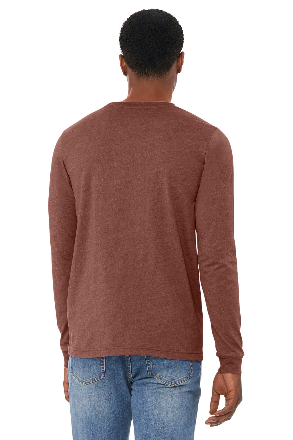 BELLA+CANVAS Unisex Heather CVC Long Sleeve Tee BC3501CVC - Heather Clay - back
