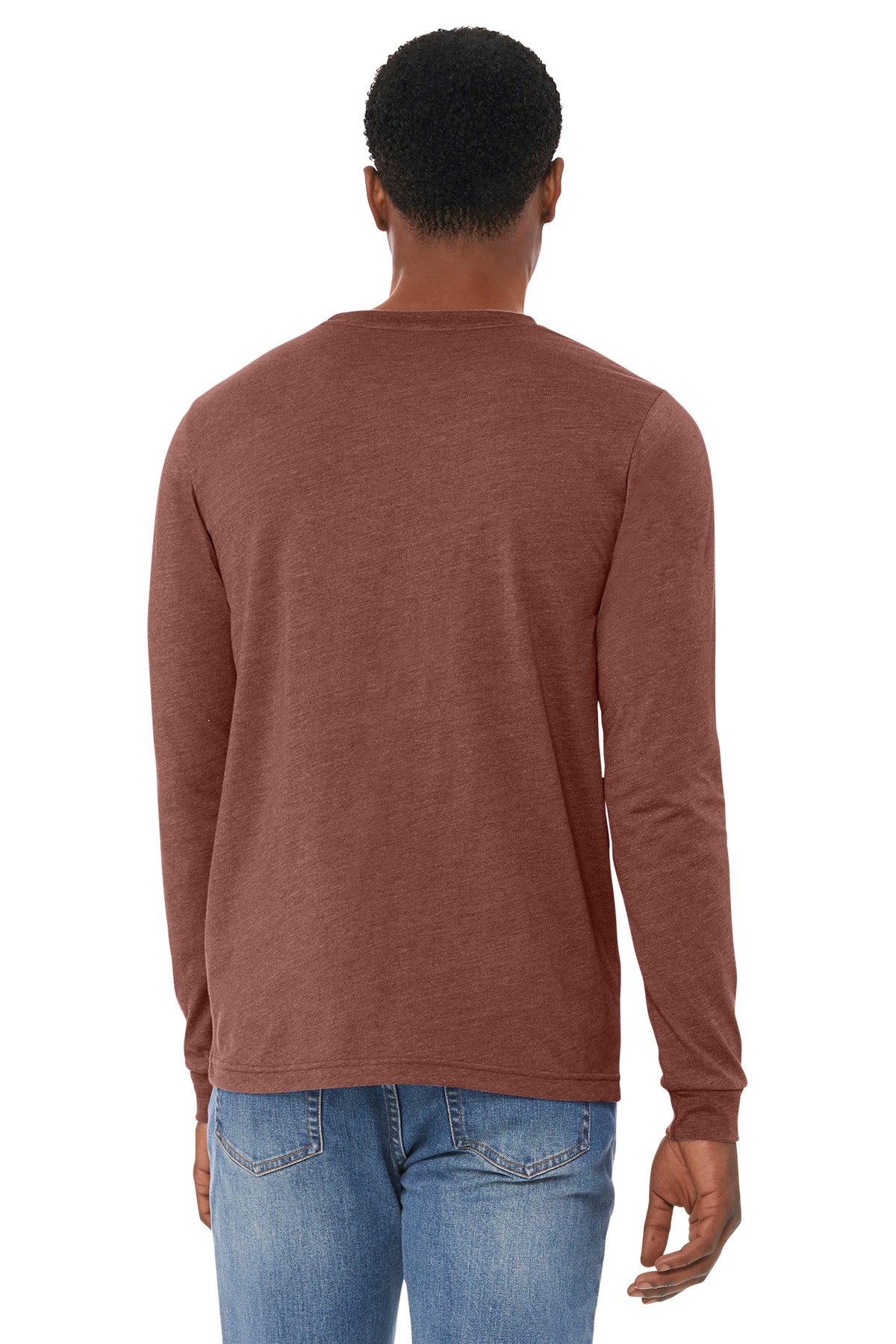 BELLA+CANVAS Unisex Heather CVC Long Sleeve Tee BC3501CVC - Heather Clay - back