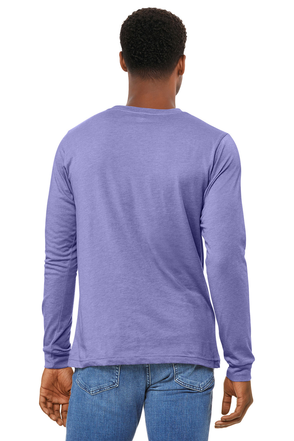 BELLA+CANVAS Unisex Heather CVC Long Sleeve Tee BC3501CVC - Heather Dark Lavender - back
