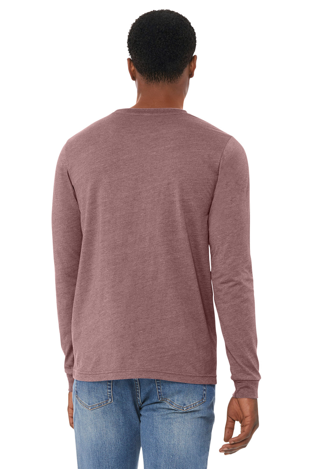 BELLA+CANVAS Unisex Heather CVC Long Sleeve Tee BC3501CVC - Heather Mauve - back