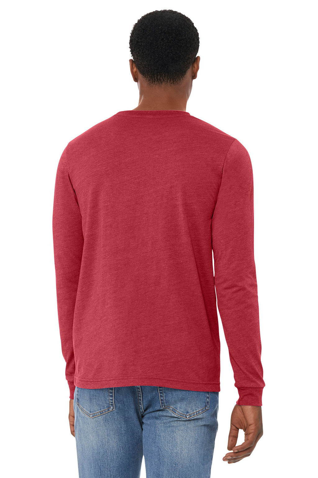 BELLA+CANVAS Unisex Heather CVC Long Sleeve Tee BC3501CVC - Heather Red - back