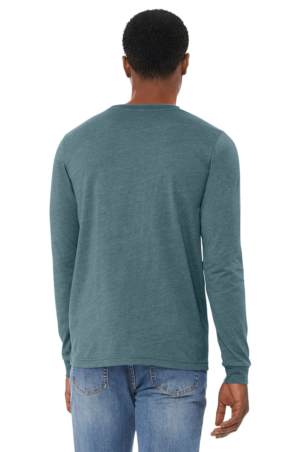 BELLA+CANVAS Unisex Heather CVC Long Sleeve Tee BC3501CVC - Heather Slate - back