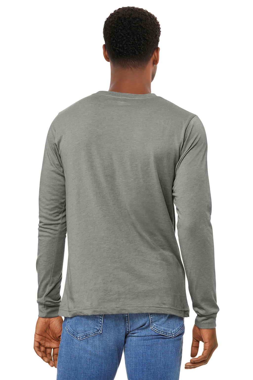 BELLA+CANVAS Unisex Heather CVC Long Sleeve Tee BC3501CVC - Heather Stone - back