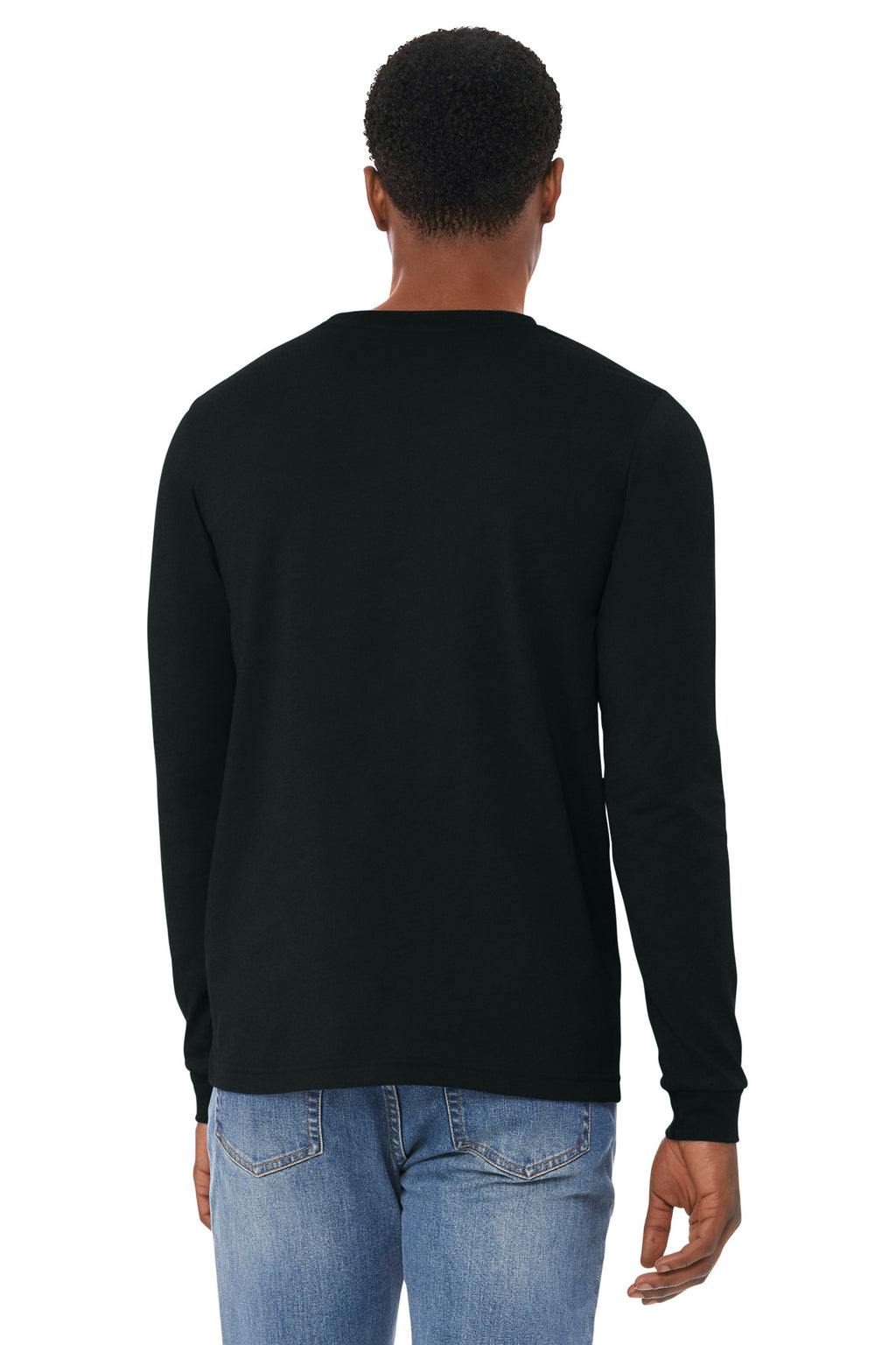 BELLA+CANVAS Unisex Heather CVC Long Sleeve Tee BC3501CVC - Solid Black Blend - back