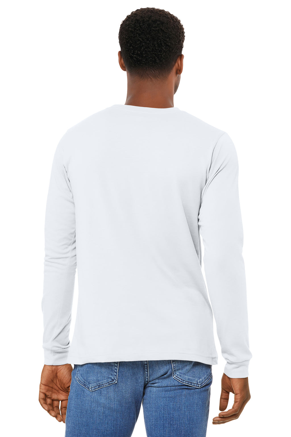 BELLA+CANVAS Unisex Heather CVC Long Sleeve Tee BC3501CVC - Solid White Blend - back