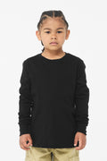 BELLA+CANVAS Youth Jersey Long Sleeve Tee BC3501Y - Black - front