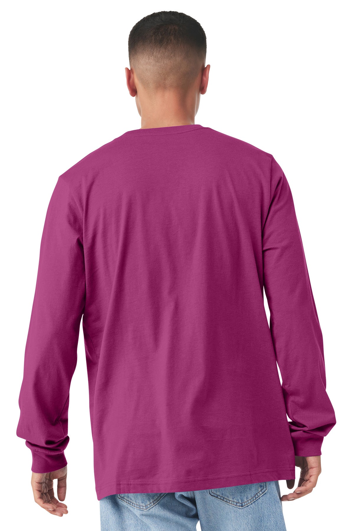 BELLA+CANVAS Unisex Jersey Long Sleeve Tee. BC3501 - Berry - back