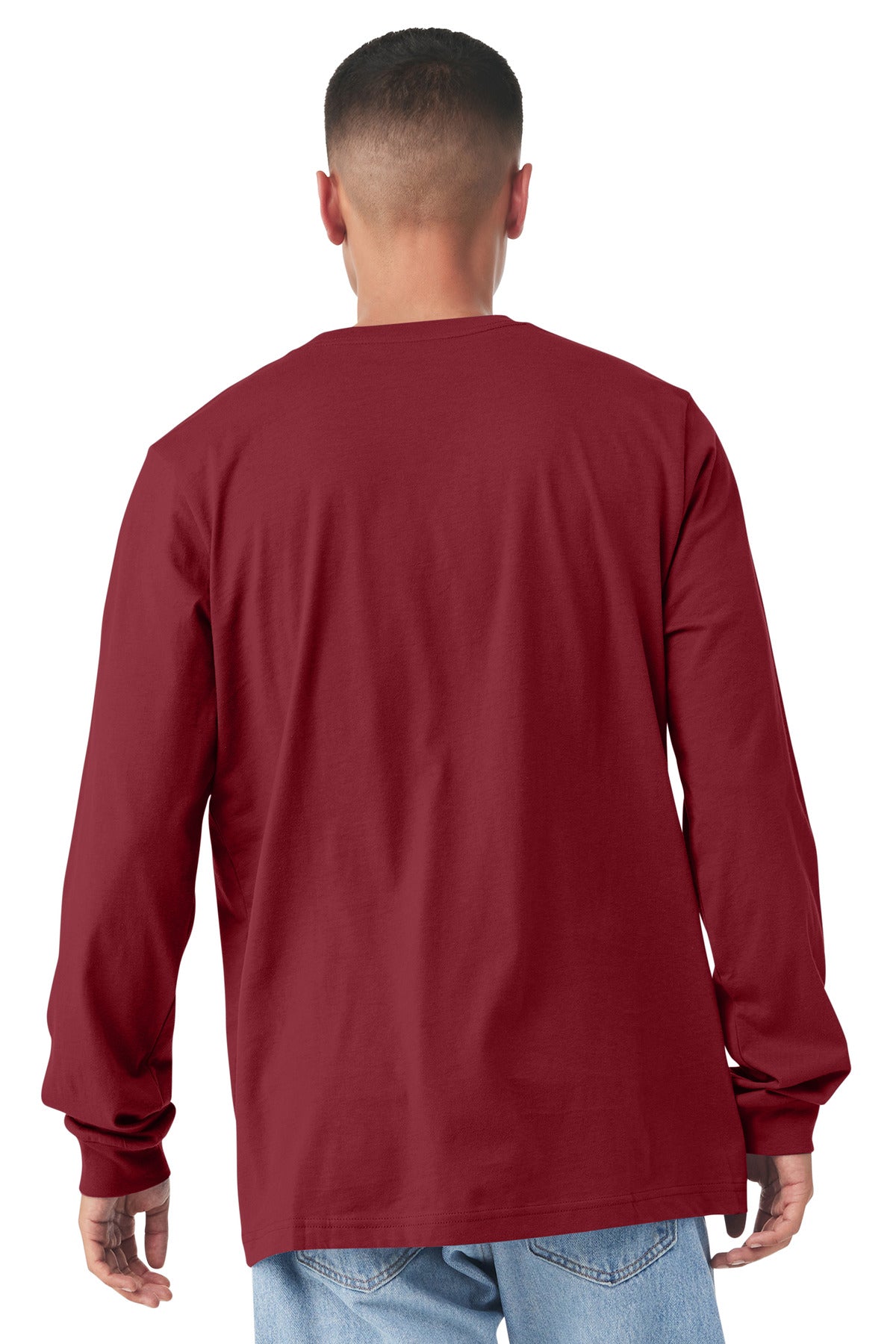 BELLA+CANVAS Unisex Jersey Long Sleeve Tee. BC3501 - Cardinal - back