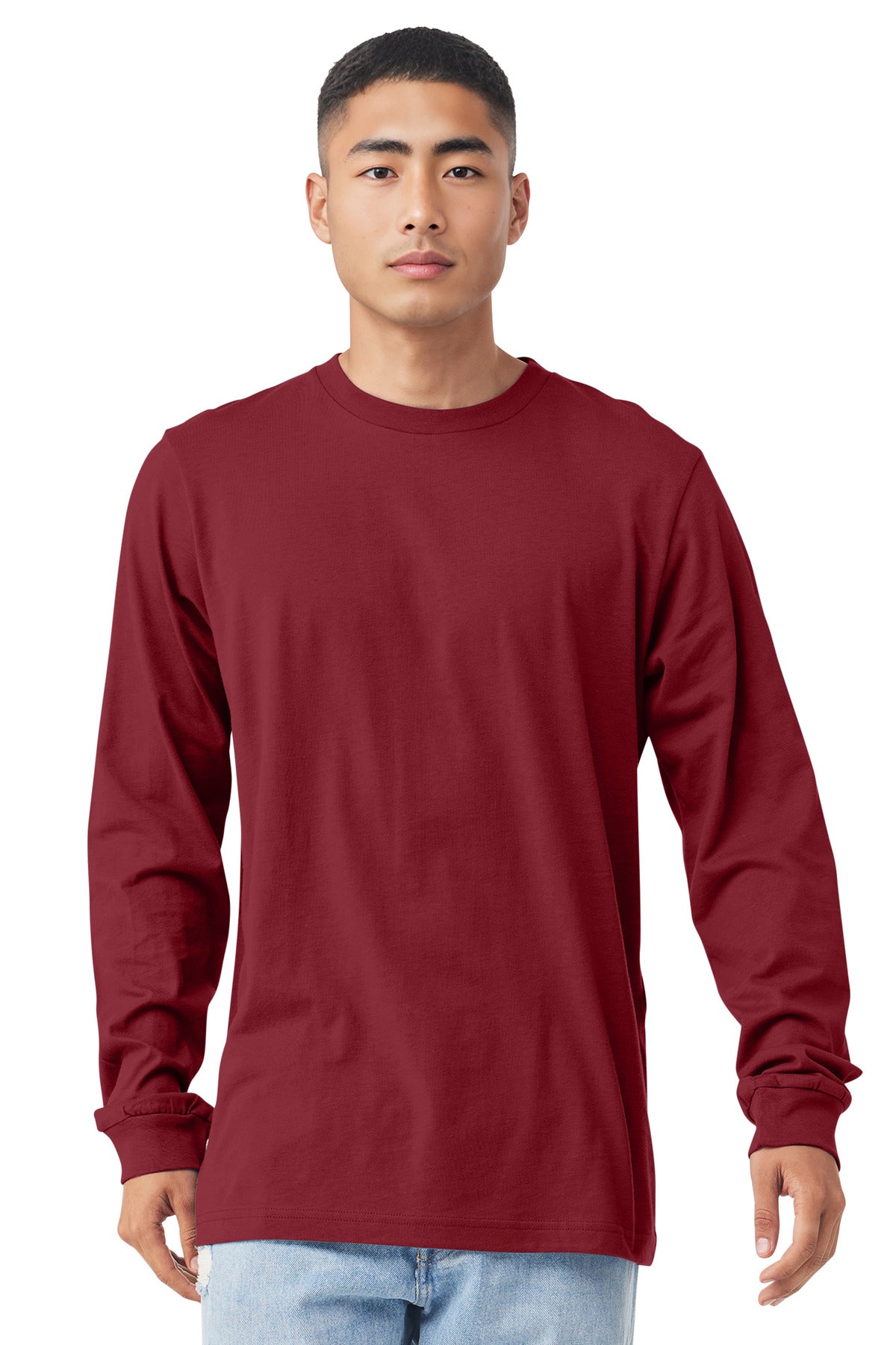 BELLA+CANVAS Unisex Jersey Long Sleeve Tee. BC3501 - Cardinal - front