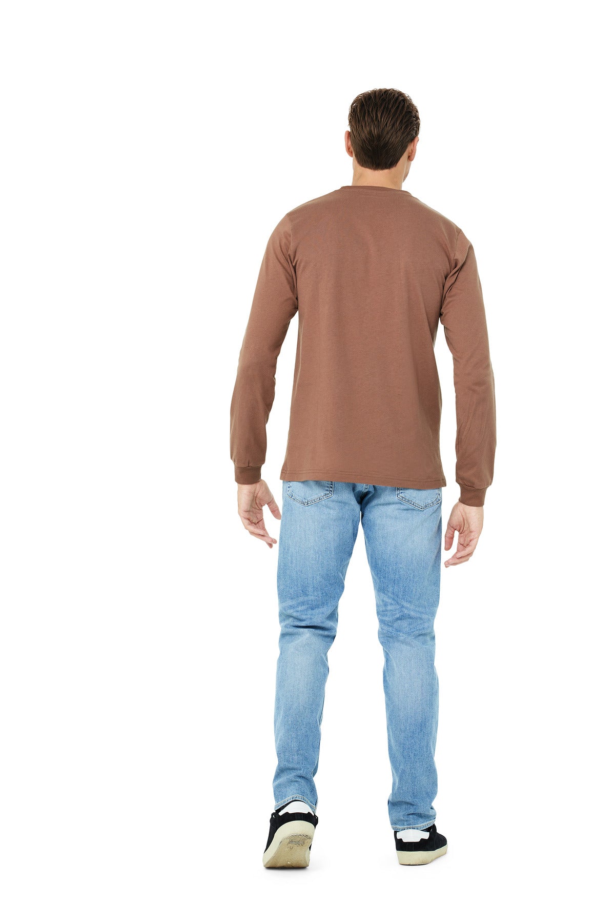 BELLA+CANVAS Unisex Jersey Long Sleeve Tee. BC3501 - Chestnut - back