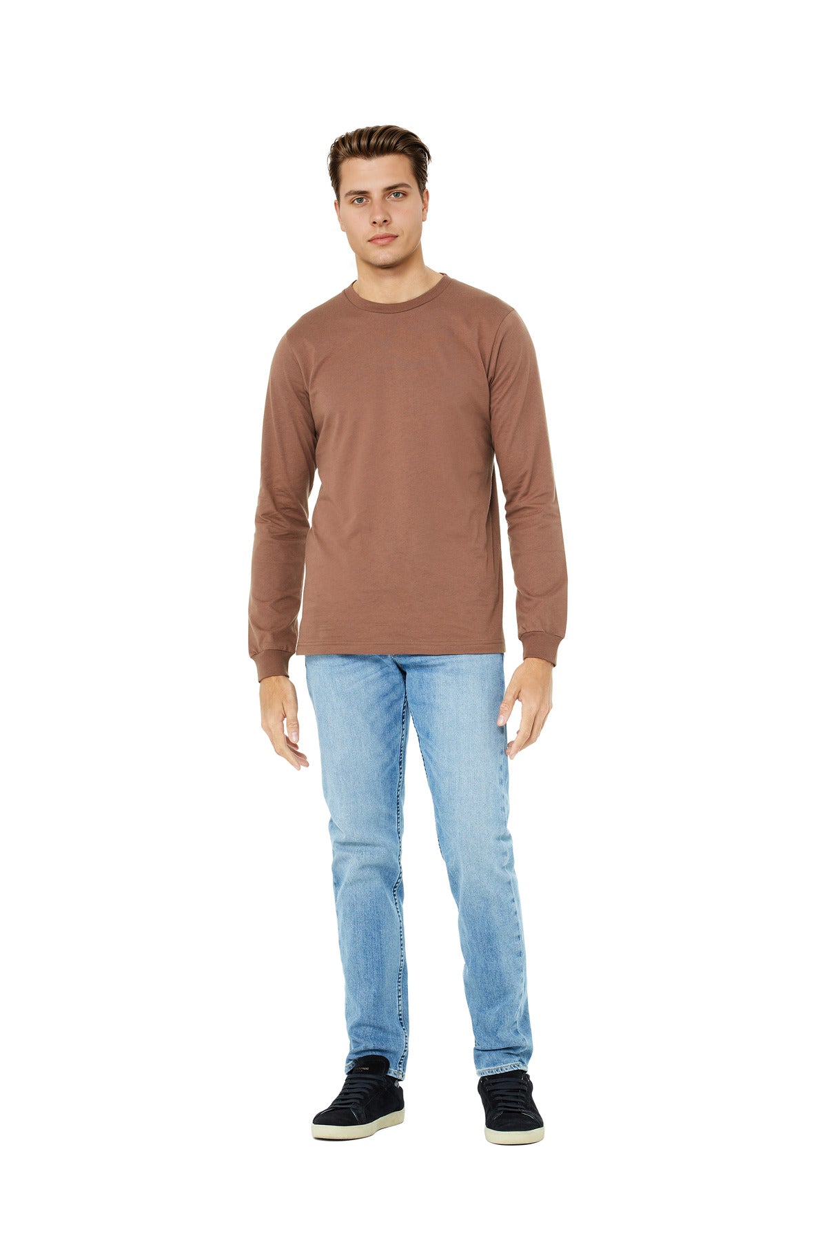 BELLA+CANVAS Unisex Jersey Long Sleeve Tee. BC3501 - Chestnut - front