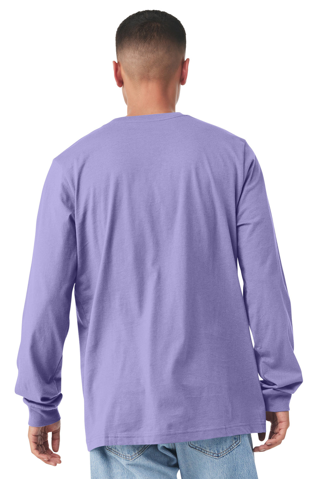 BELLA+CANVAS Unisex Jersey Long Sleeve Tee. BC3501 - Dark Lavender - back