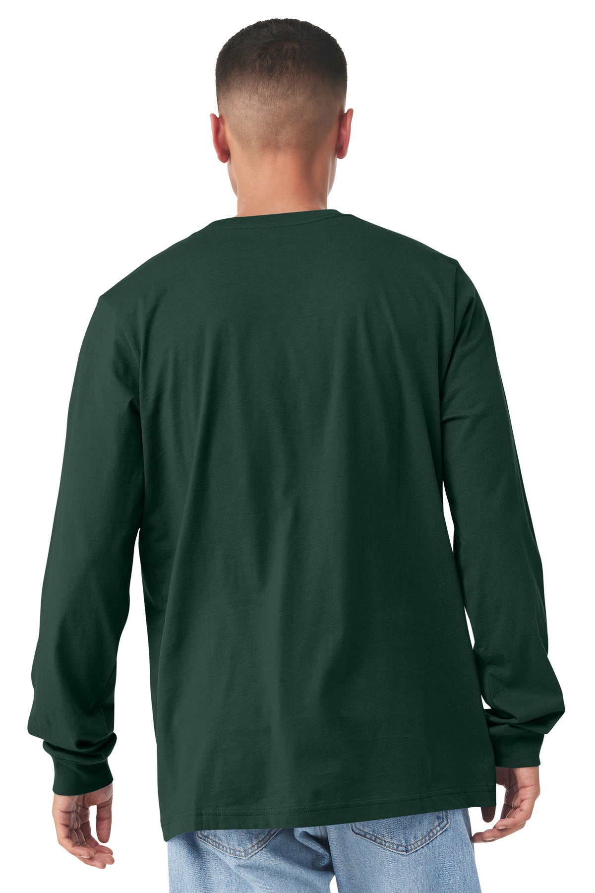 BELLA+CANVAS Unisex Jersey Long Sleeve Tee. BC3501 - Forest - back