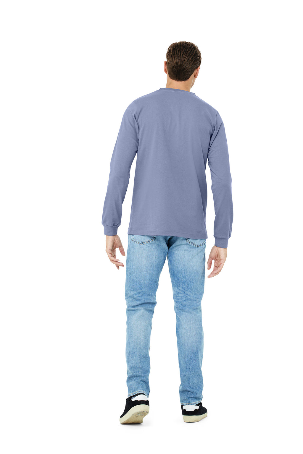BELLA+CANVAS Unisex Jersey Long Sleeve Tee. BC3501 - Lavender Blue - back