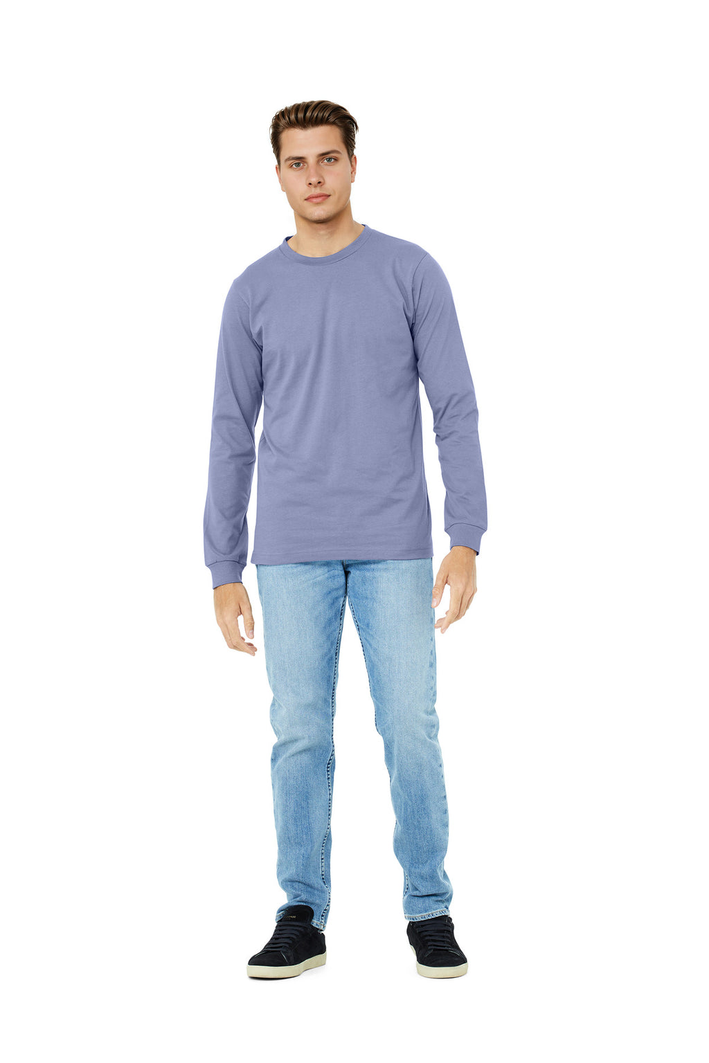 BELLA+CANVAS Unisex Jersey Long Sleeve Tee. BC3501 - Lavender Blue - front