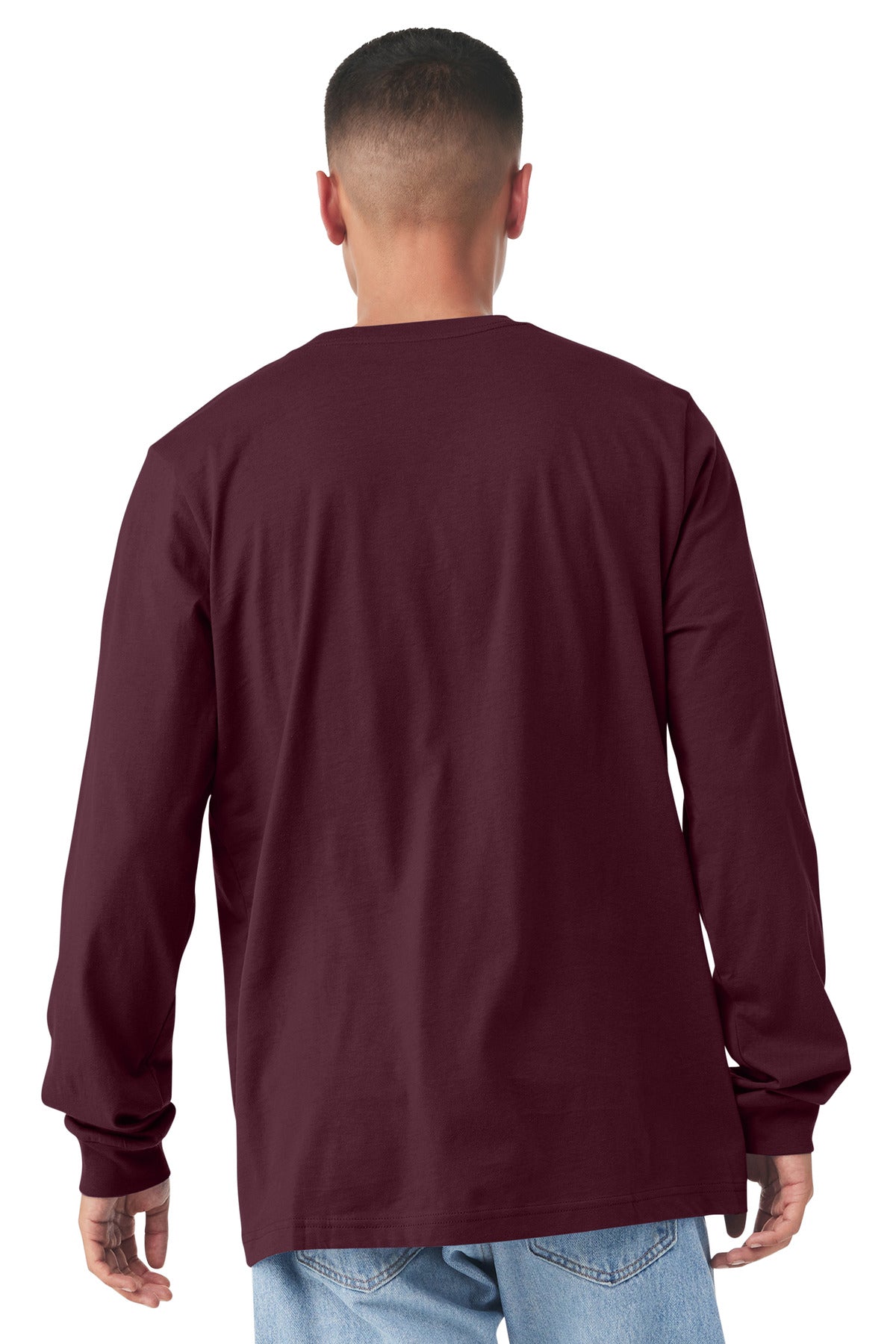 BELLA+CANVAS Unisex Jersey Long Sleeve Tee. BC3501 - Maroon - back