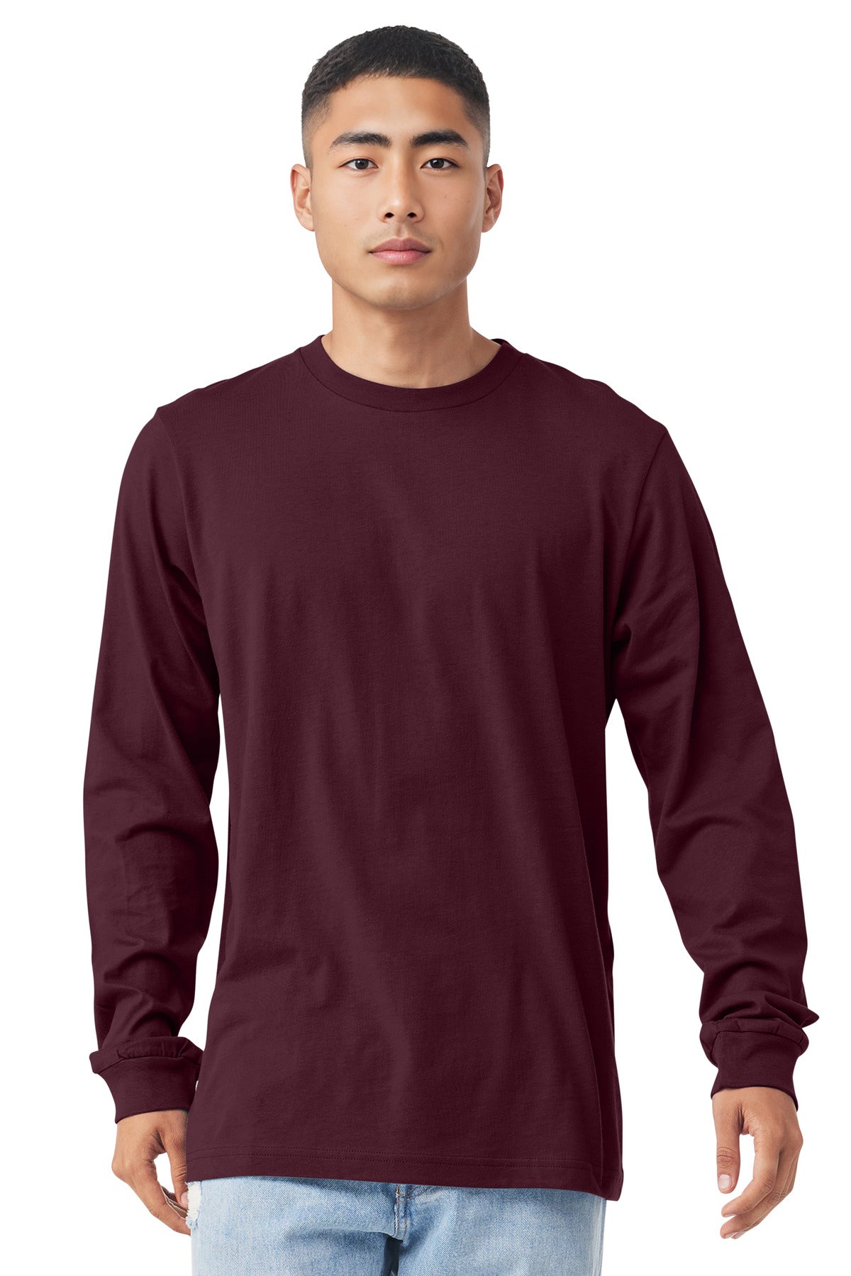 BELLA+CANVAS Unisex Jersey Long Sleeve Tee. BC3501 - Maroon - front