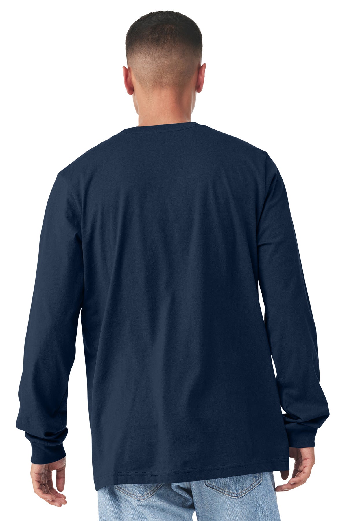 BELLA+CANVAS Unisex Jersey Long Sleeve Tee. BC3501 - Navy - back