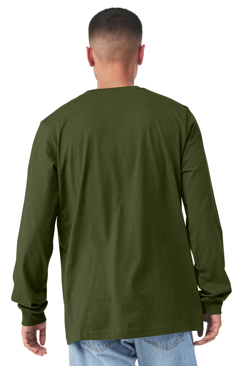 BELLA+CANVAS Unisex Jersey Long Sleeve Tee. BC3501 - Olive - back