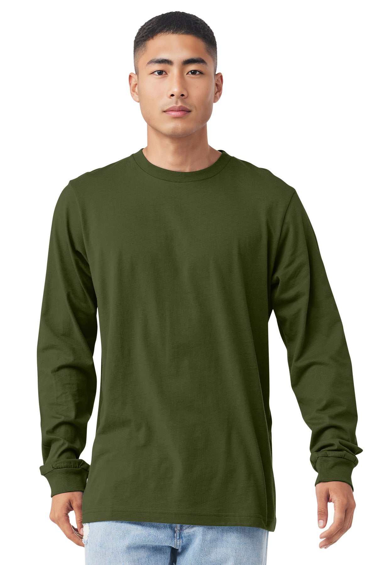 BELLA+CANVAS Unisex Jersey Long Sleeve Tee. BC3501 - Olive - front