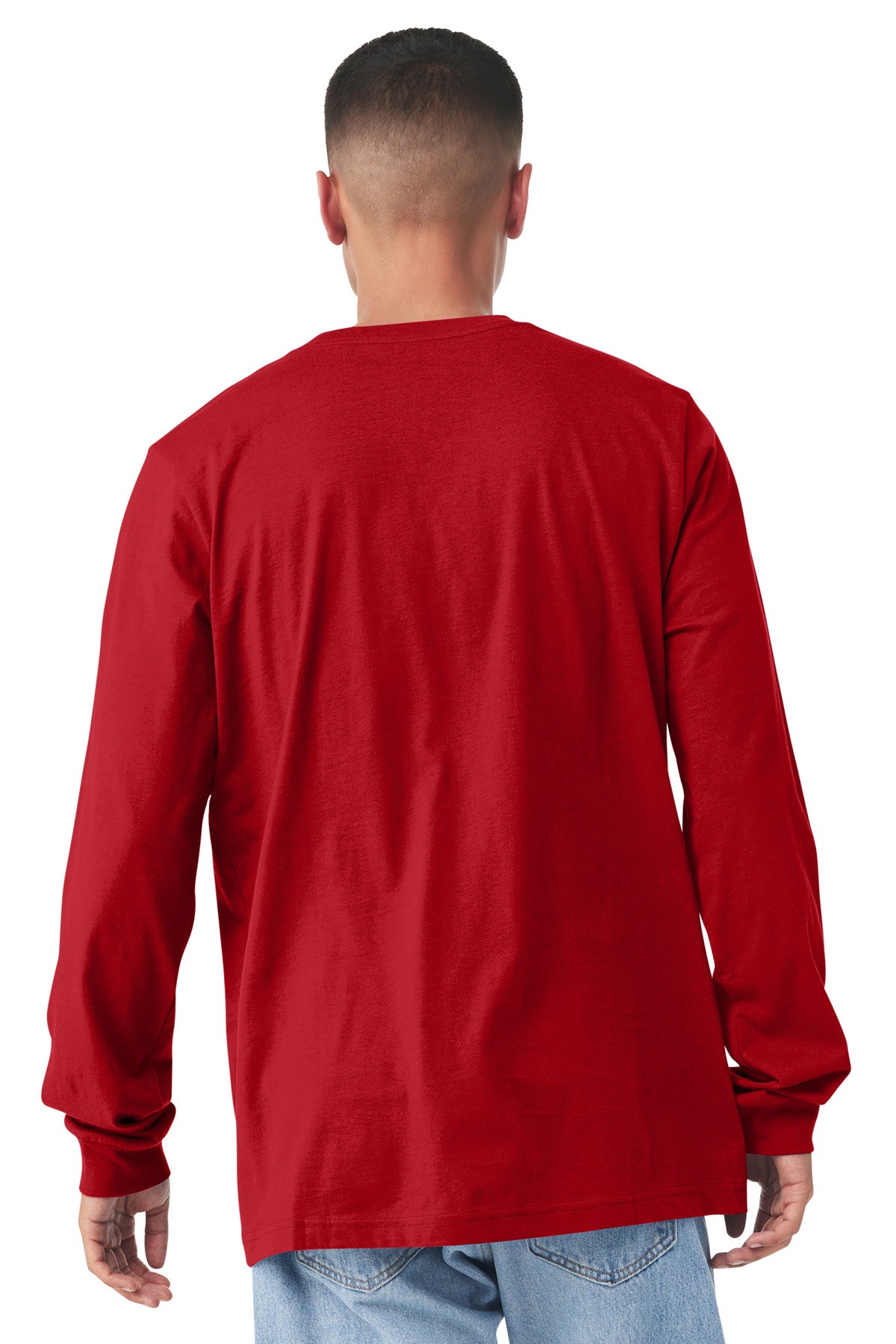 BELLA+CANVAS Unisex Jersey Long Sleeve Tee. BC3501 - Red - back