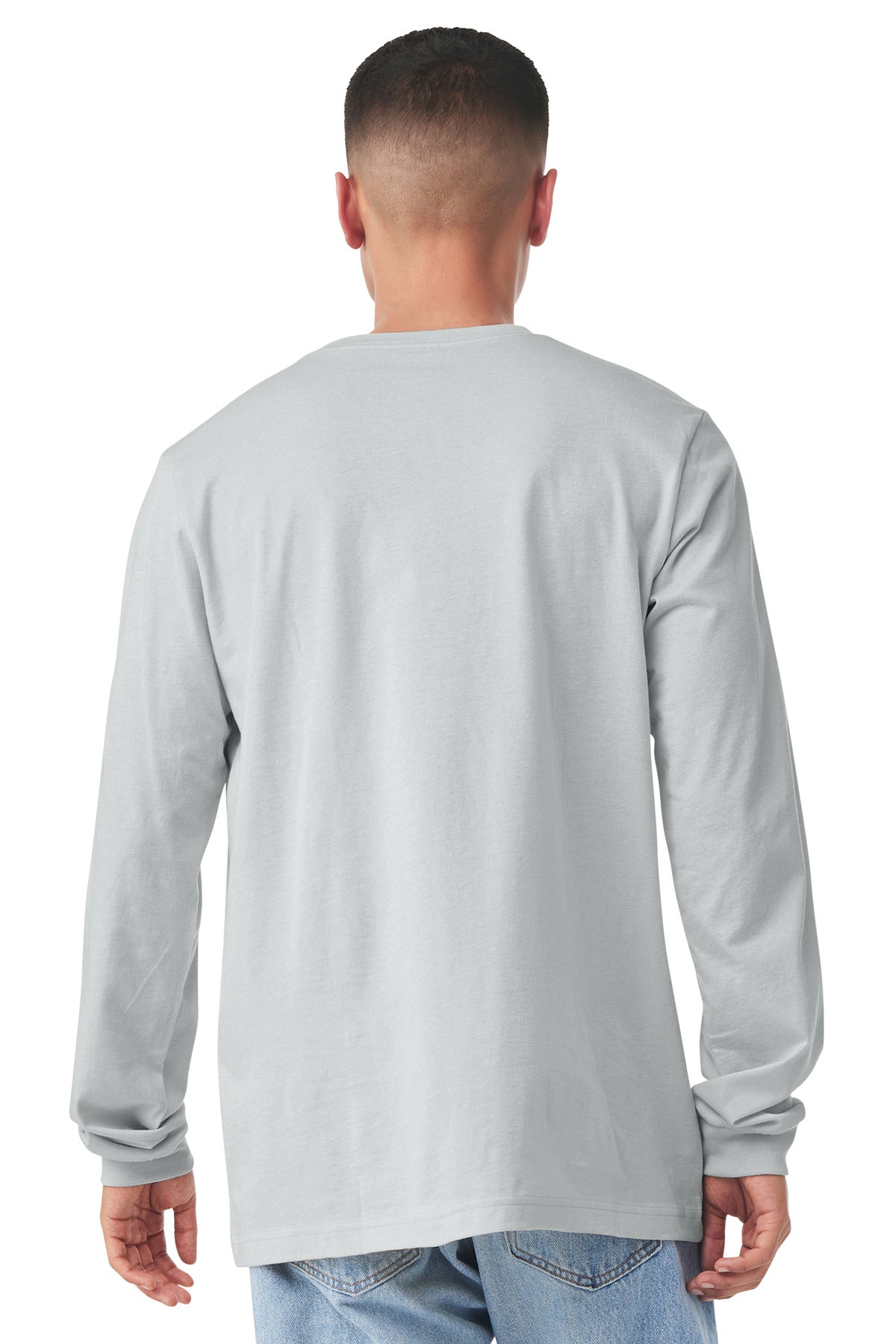 BELLA+CANVAS Unisex Jersey Long Sleeve Tee. BC3501 - Silver - back