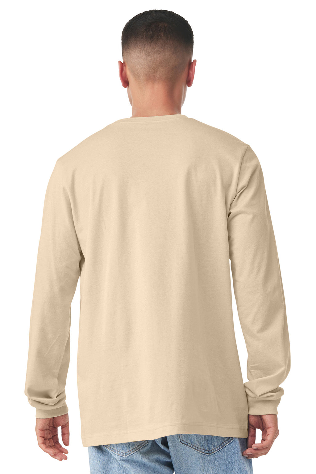 BELLA+CANVAS Unisex Jersey Long Sleeve Tee. BC3501 - Soft Cream - back