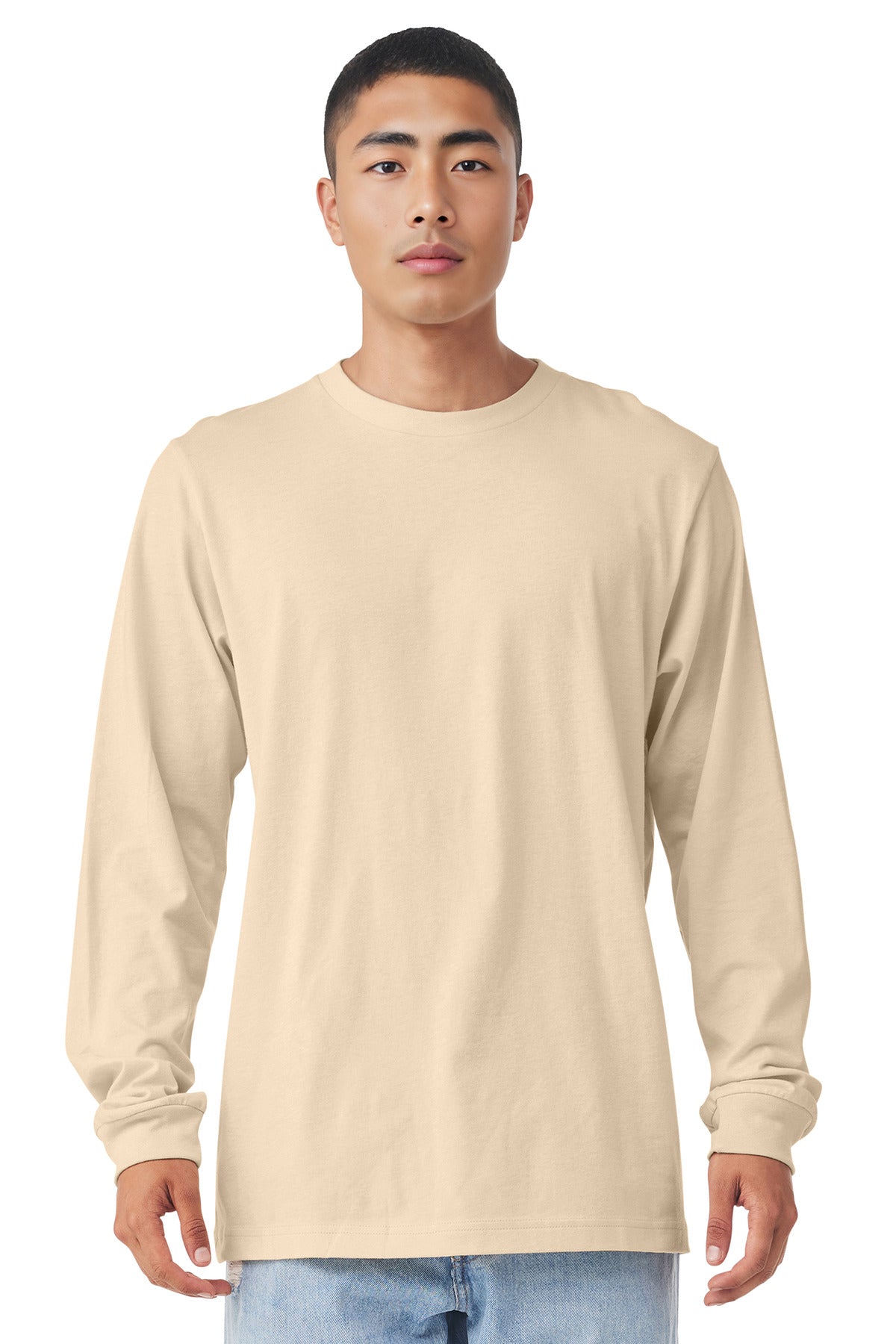 BELLA+CANVAS Unisex Jersey Long Sleeve Tee. BC3501 - Soft Cream - front