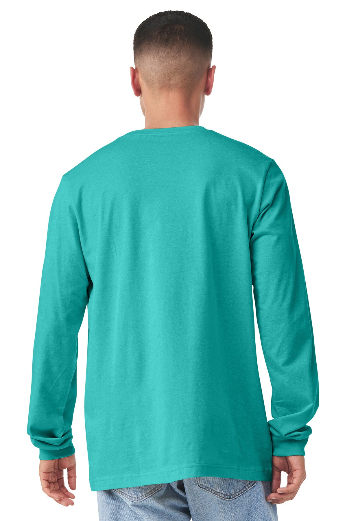 BELLA+CANVAS Unisex Jersey Long Sleeve Tee. BC3501 - Teal - back