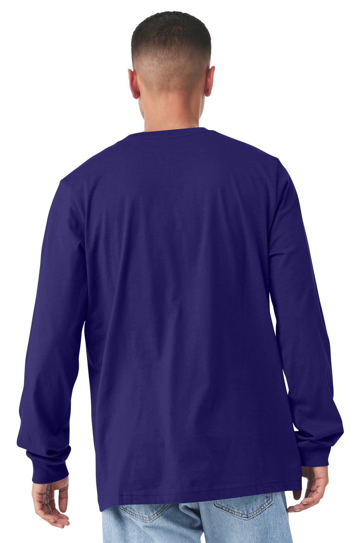 BELLA+CANVAS Unisex Jersey Long Sleeve Tee. BC3501 - Team Purple - back