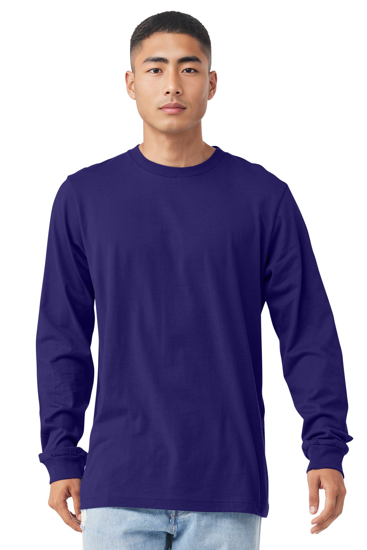 BELLA+CANVAS Unisex Jersey Long Sleeve Tee. BC3501 - Team Purple - front