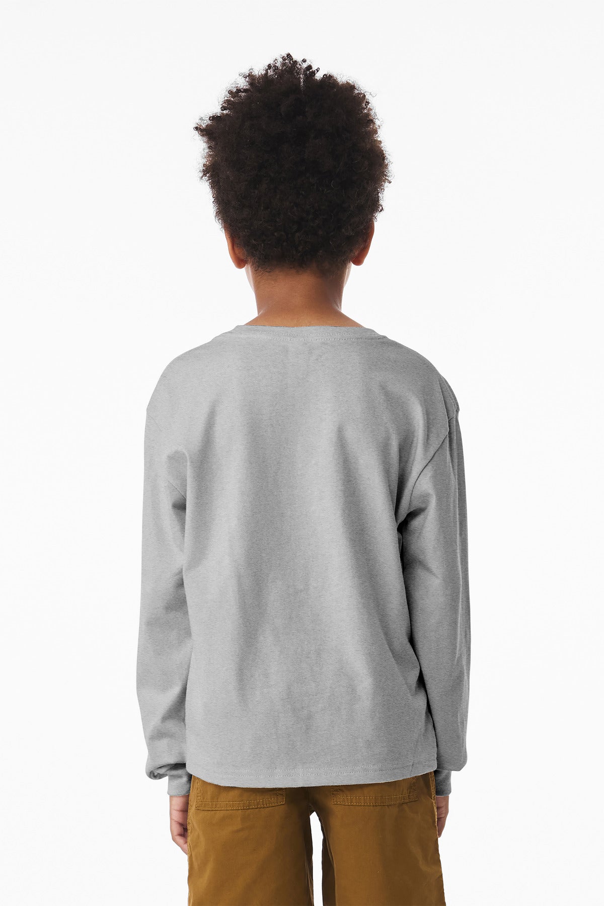 BELLA+CANVAS Youth 6-Ounce Heavyweight Long Sleeve Tee BC3511Y - Athletic Heather - back