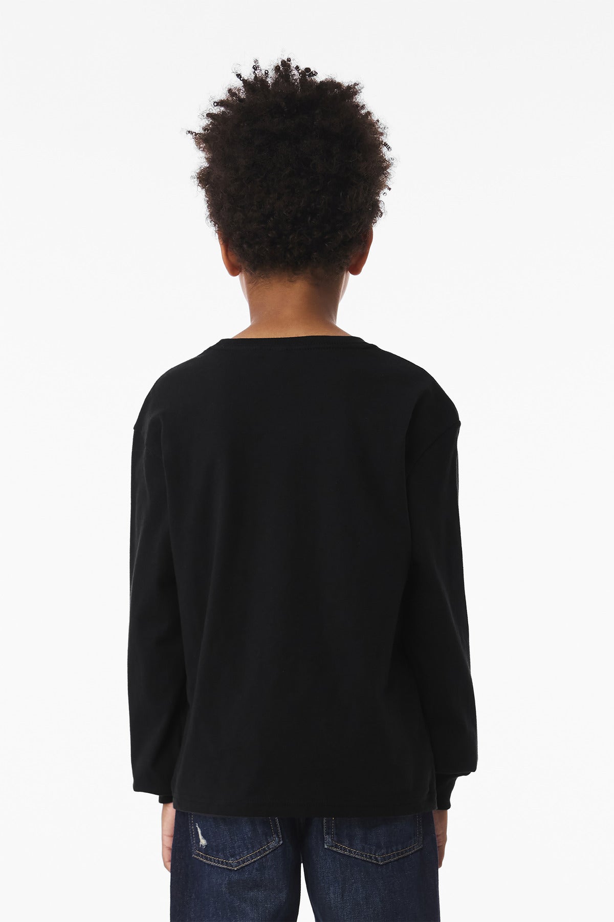 BELLA+CANVAS Youth 6-Ounce Heavyweight Long Sleeve Tee BC3511Y - Black - back
