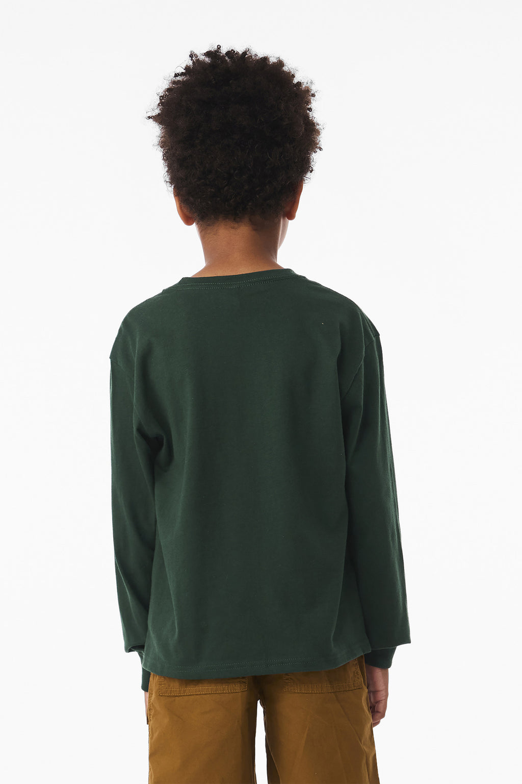 BELLA+CANVAS Youth 6-Ounce Heavyweight Long Sleeve Tee BC3511Y - Forest - back