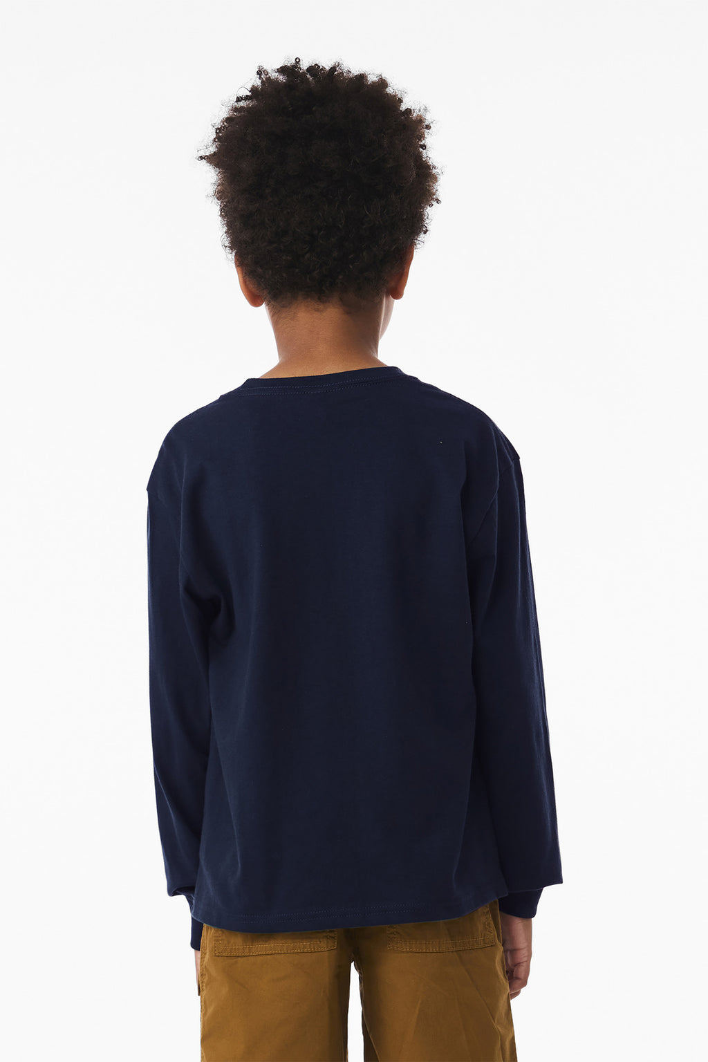 BELLA+CANVAS Youth 6-Ounce Heavyweight Long Sleeve Tee BC3511Y - Navy - back