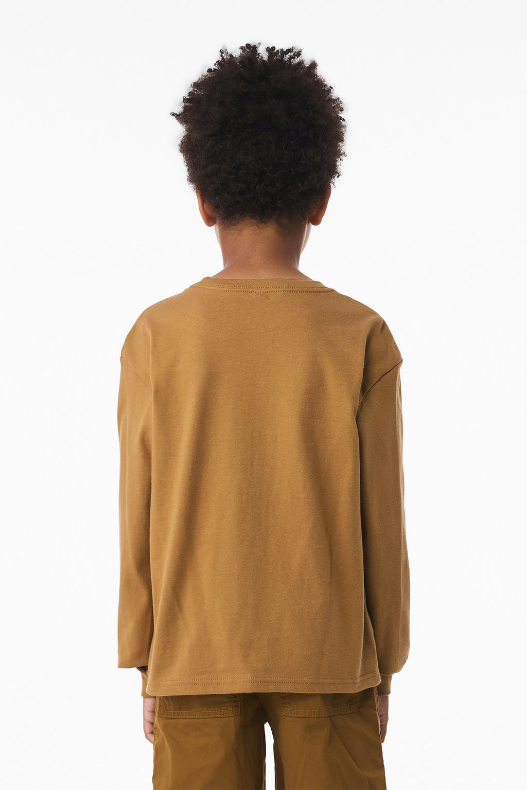 BELLA+CANVAS Youth 6-Ounce Heavyweight Long Sleeve Tee BC3511Y - Toast - back