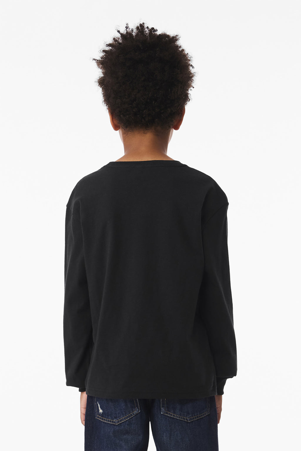 BELLA+CANVAS Youth 6-Ounce Heavyweight Long Sleeve Tee BC3511Y - Vintage Black - back